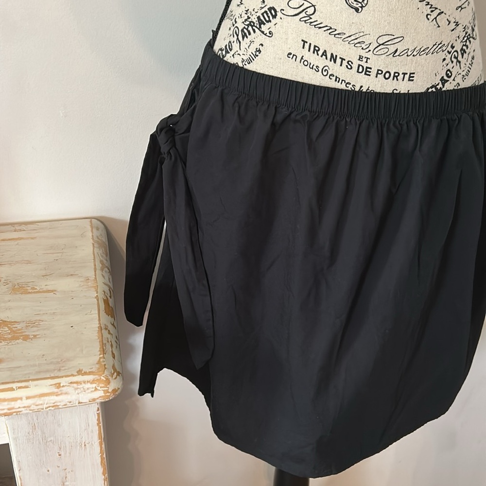 JOA Black Side Tie 100% Cotton Mini Skirt Women's size L - Picture 3 of 7